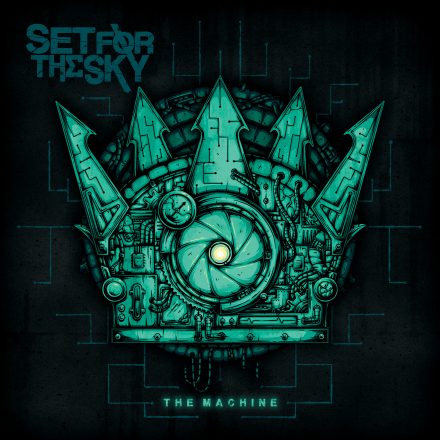 Thumbnail image depicting a mechanical crown on the front cover of the album called "the machine" by rock band "set for the Sky"