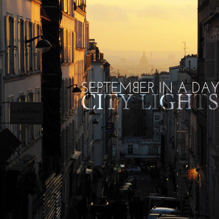 Album cover for City Lights depicting a busy city street with buildings